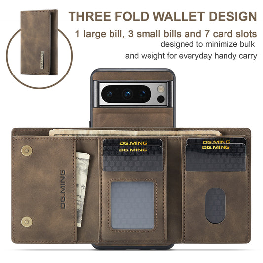 2 in 1 Detachable Card Holder Magnetic Leather Phone Case With Wallet Kickstand For Google Pixel 8 7