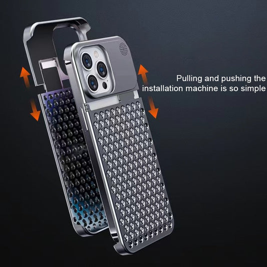 Aromatherapy Aluminium Hollow Heat Dissipation Phone Case For iPhone