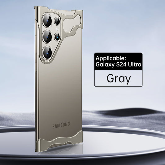 Aluminum Alloy Bumper Metal Corner Pad Phone Case  With Lens Film For Samsung S24 S23