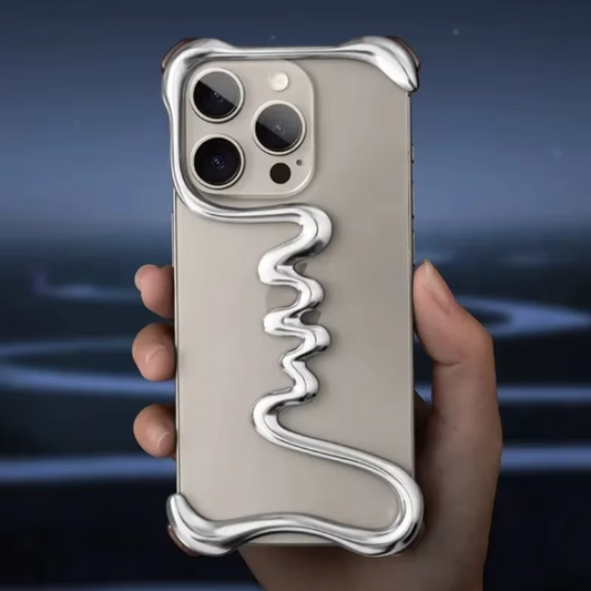 Aluminum Metal Frameless Heat Dissipation Phone Case Four Corner Air Bag For iPhone