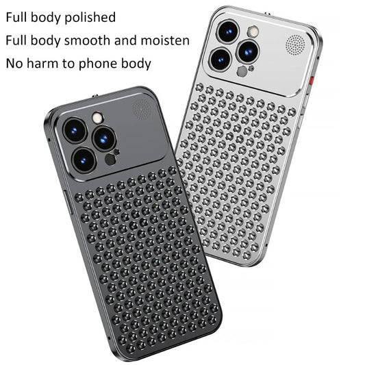 Aroma Diffuser Heat Dissipation Rugged Metal Phone Case For iPhone