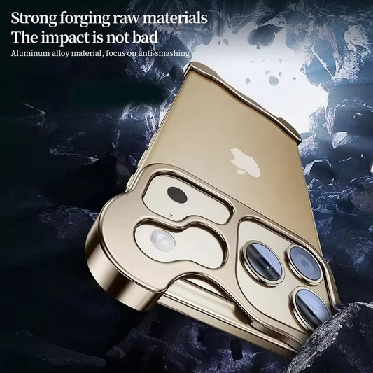 Case Irregular Anti-fingerprint Metal Corner Pad Anti-drop Frameless Phone case for IPhone