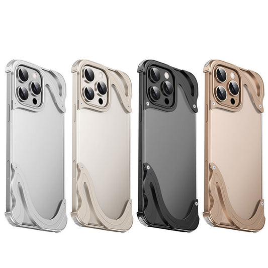 Dolphin Pattern Aluminum Metal Frameless Transparent Phone Case For iPhone