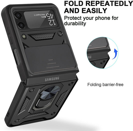 Magnetic Shockproof Armor Phone Cases With Car Ring Stand Holder for Galaxy Z Flip 5 4