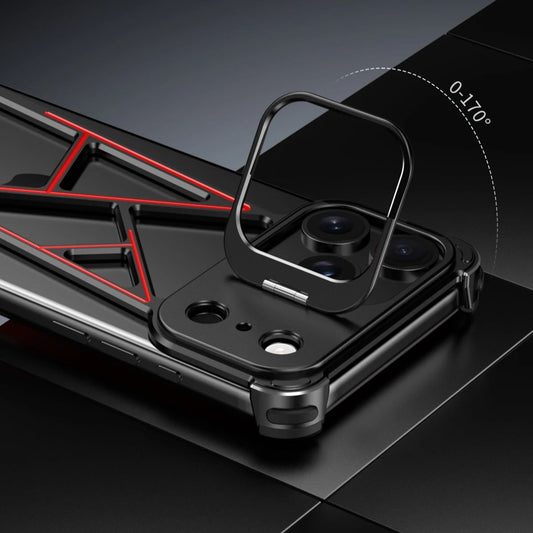 A-Shaped Metal Frame Bumper Phone Case With A Lens Bracket For iPhone