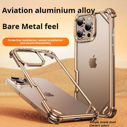 Minimalist Ultra-thin Aviation Aluminium Alloy Frameless hollow out Phone Case For iPhone