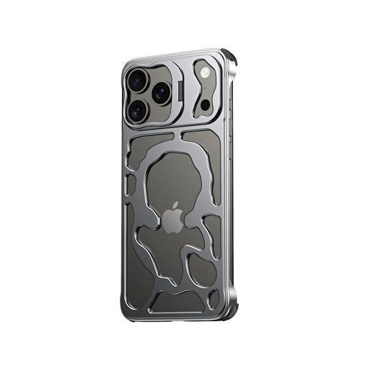 Hollow Heat Dissipation Titanium Aluminum Alloy Magnetic Phone Case For iPhone