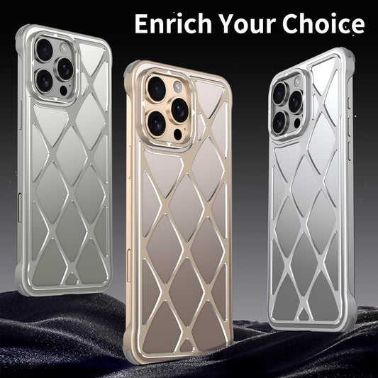 Luxury Ultra light  Alloy Hollow Heat Dissipation Metal Phone Case For iPhone
