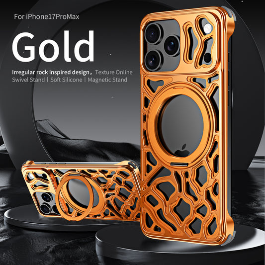 Luxury Metal Alloy With  360°Rotating Bracket Magsafe Phone Case For iPhone