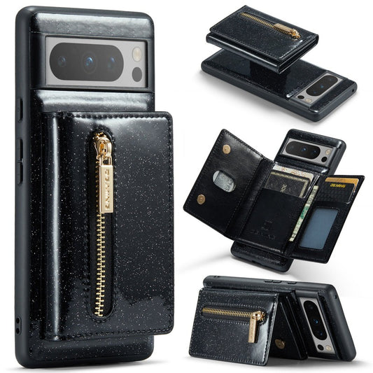Magnet Detachable Bling Glitter Leather Phone Wallet Case With Stand For Google Pixel 8 7