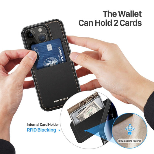 Magnetic Wireless Charging Phone Case With Card Holder Stand For iPhone