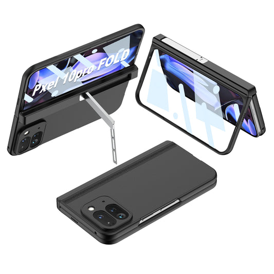 Magnetic Hinge Holder Matte Shockproof Case With Screen Glass Protective For Google Pixel 10 Pro Fold