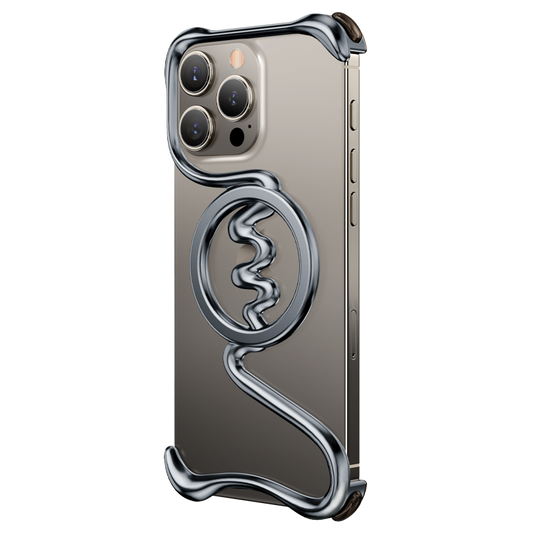 Ultra-thin Metal Alloy Frameless Bumper Magnetic Phone Case For iPhone