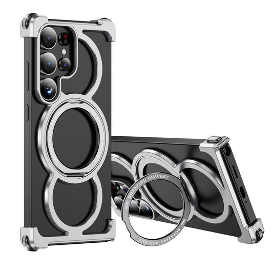 Metal Frame Magsafe 360° Rotate Holder Aluminum Phone Case For Samsung Galaxy S25