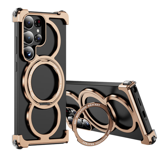 Metal Frame Magsafe 360° Rotate Holder Aluminum Phone Case For Samsung Galaxy S25