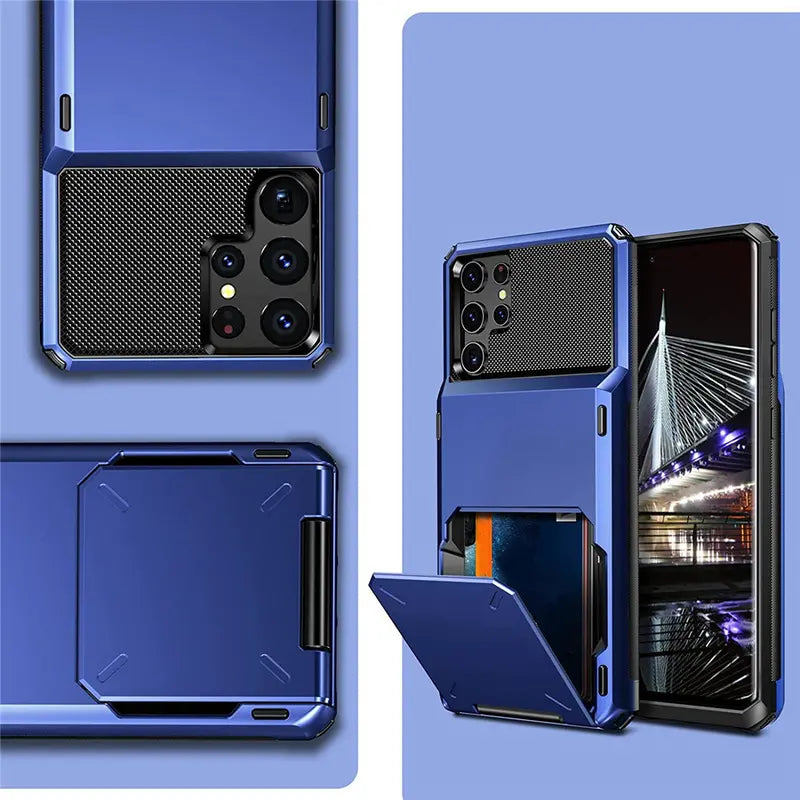 For Samsung Galaxy S23 S22 Ultra Case S23 S22 Plus S23+ Wallet Credit Card Holder Slot Cover for Samsung Galaxy S23 S 23 Plus Ultra Funda