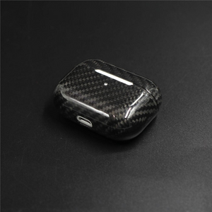 Carbon Fiber Earphone Case Cover For Apple AirPods Pro & 3 Case Real Carbon Fiber LED Wireless Earphone Charging Box Hard Case
