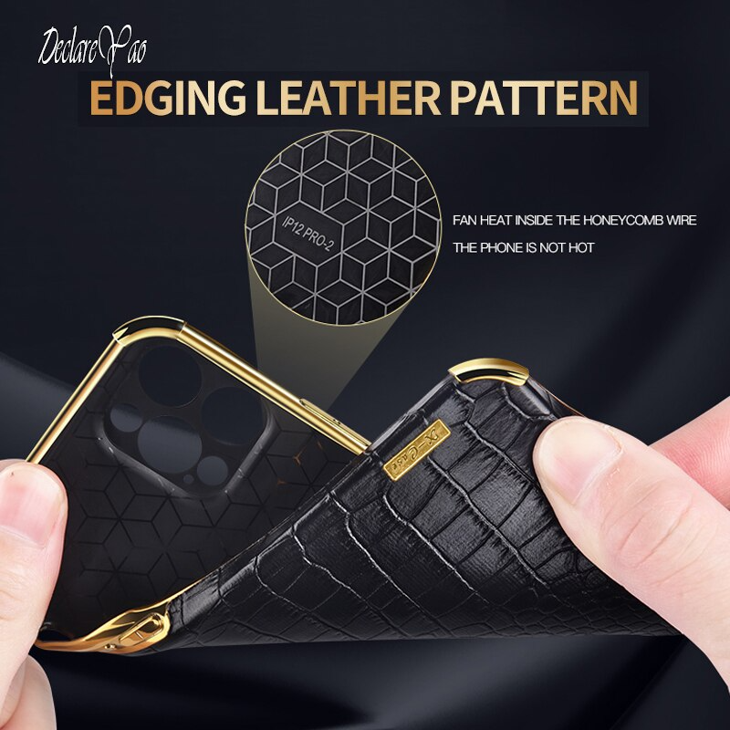 For iPhone14 Case Zroteve Crocodile Pattern PU Leather Cover For Apple iPhone 14 13 11 12 Pro Max mini 14Plus Slim 3D Plating Cases