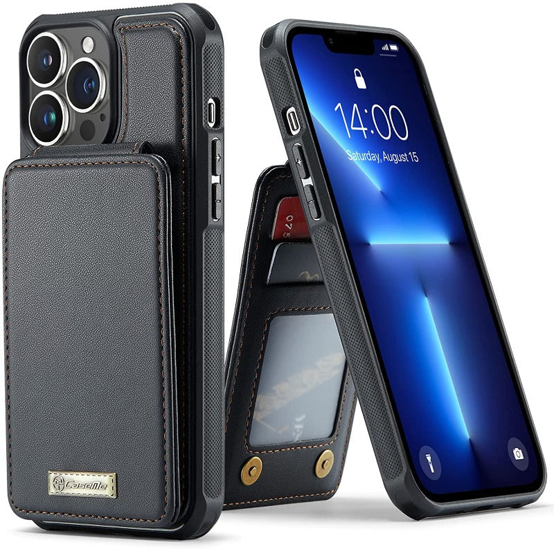 Strapurs iPhone 14 13 12 Pro Max Case with Card Holder, iPhone 14 13 12 Pro Case Wallet RFID Blocking, Shockproof Slim PU Leather Magnetic Vertical Flip Wallet Case 14 13 12 with Stand for Women Men