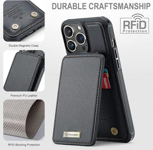 Strapurs iPhone 14 13 12 Pro Max Case with Card Holder, iPhone 14 13 12 Pro Case Wallet RFID Blocking, Shockproof Slim PU Leather Magnetic Vertical Flip Wallet Case 14 13 12 with Stand for Women Men