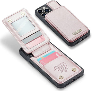 Strapurs iPhone 14 13 12 Pro Max Case with Card Holder, iPhone 14 13 12 Pro Case Wallet RFID Blocking, Shockproof Slim PU Leather Magnetic Vertical Flip Wallet Case 14 13 12 with Stand for Women Men