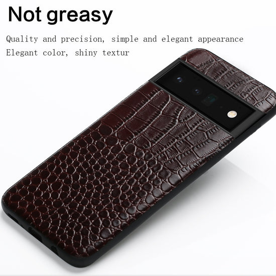 Phone Case for Google Pixel 7 6 Pro 6A 6 Luxury Genuine Cowhide Leather 360 Full Protective Back Cover