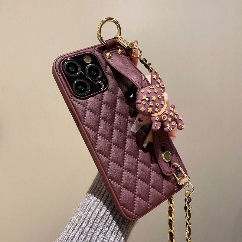 Wristband Leather Phone Case With Crossbody Lanyard Wrist Strap For iPhone 14 13 12 11Pro Max 14 13 12 11 Pro 14 Plus