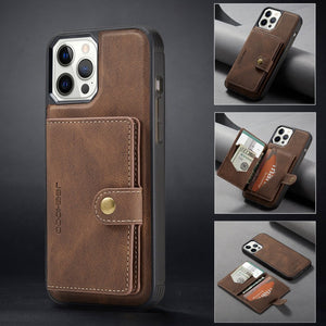 For iPhone 14 & 14 Pro Leather Case With Magnetic Wallet Kickstand Card Holder Designed Cover For iPhone 14 Pro Max