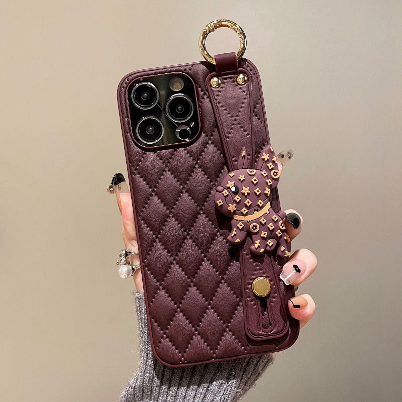 Wristband Leather Phone Case With Crossbody Lanyard Wrist Strap For iPhone 14 13 12 11Pro Max 14 13 12 11 Pro 14 Plus
