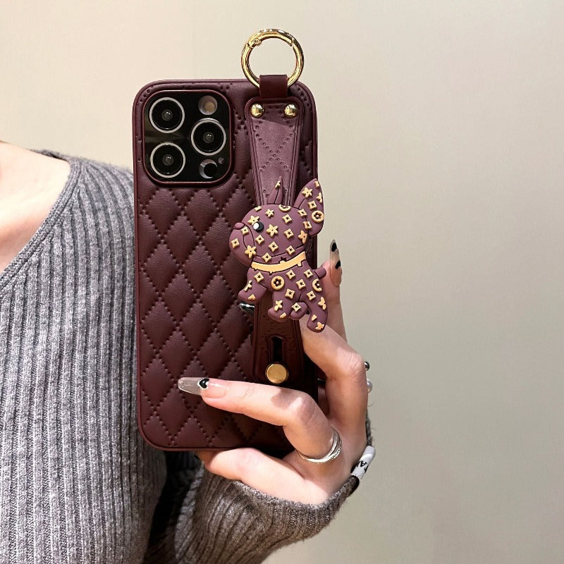Wristband Leather Phone Case With Crossbody Lanyard Wrist Strap For iPhone 14 13 12 11Pro Max 14 13 12 11 Pro 14 Plus