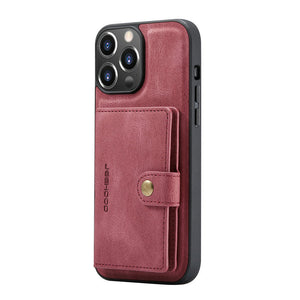 2in1 Magnetic Removable Wallet Phone Cases For iPhone 14 13 12 11 Pro Max 13 12Mini With Buttons Card Slots Flip Back Cover Support Wireless