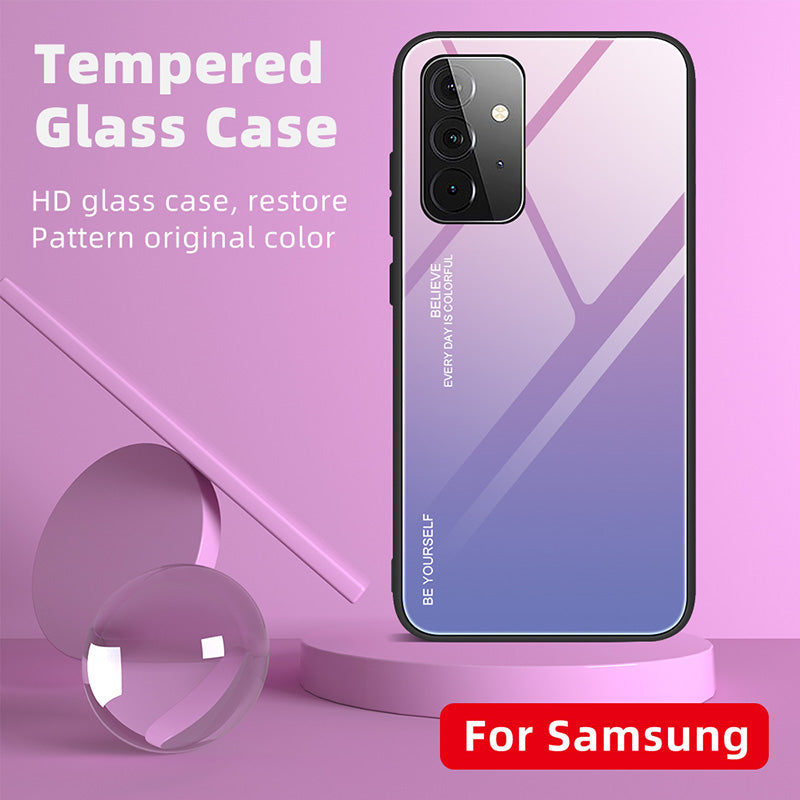 Gradient Tempered Glass Case For Samsung Galaxy A32 A71 A51 A53 A33 A82 A42 5G A52 A72 4G Cover