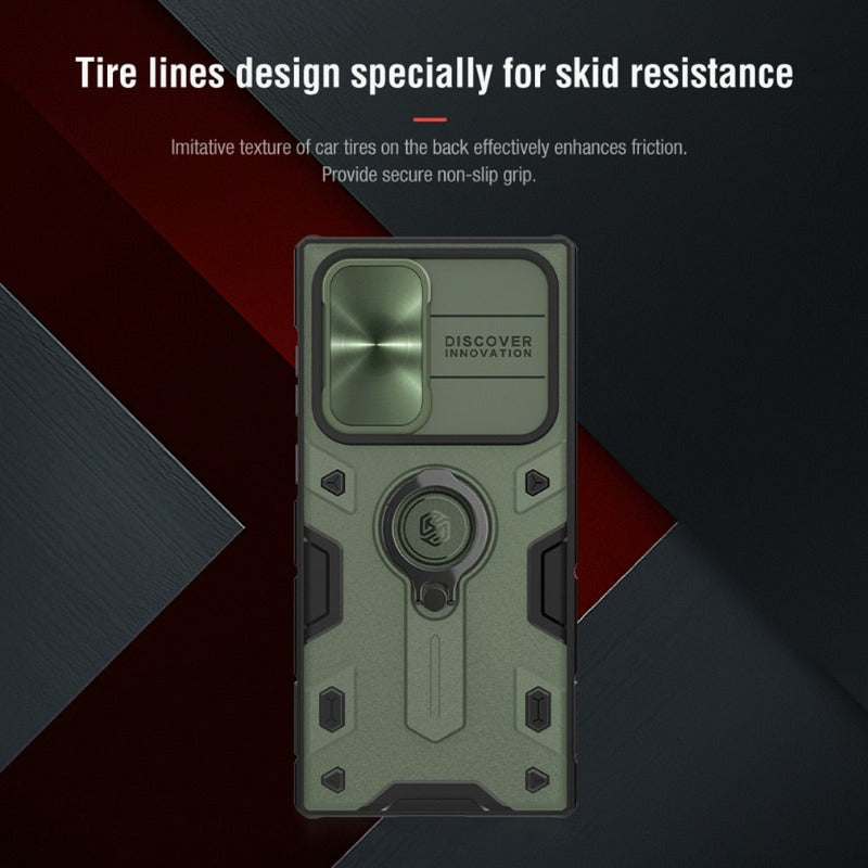 Galaxy S22 Ultra Case, Galaxy S21 Ultra CaseNillkin Camshield Armor for Samsung Galaxy S22 Samsung Galaxy S21 Ultra case with Camera Protection Cover with Kickstand Ring Holder - S22 Ultra Rugged Matte Military Grade Case 6.8’’