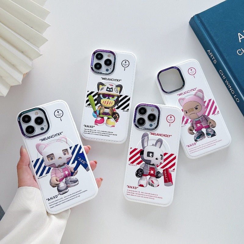 For iPhone 14 ProMax Magsafe Case iPhone 13 pro 12 11 promax Metal Gradient Mirror Macsafe Magnetic Transparent Rear Cover