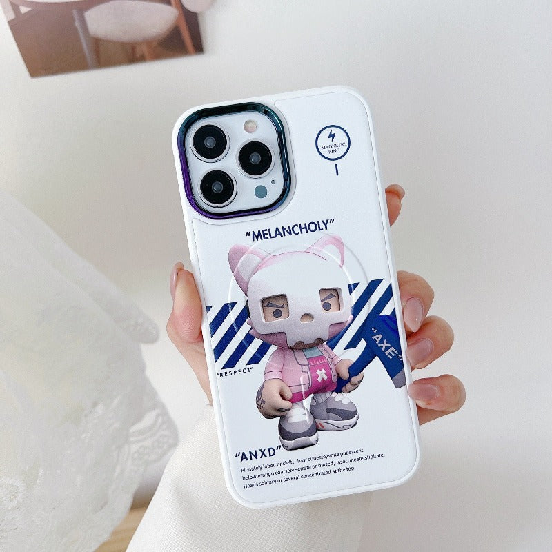 For iPhone 14 ProMax Magsafe Case iPhone 13 pro 12 11 promax Metal Gradient Mirror Macsafe Magnetic Transparent Rear Cover