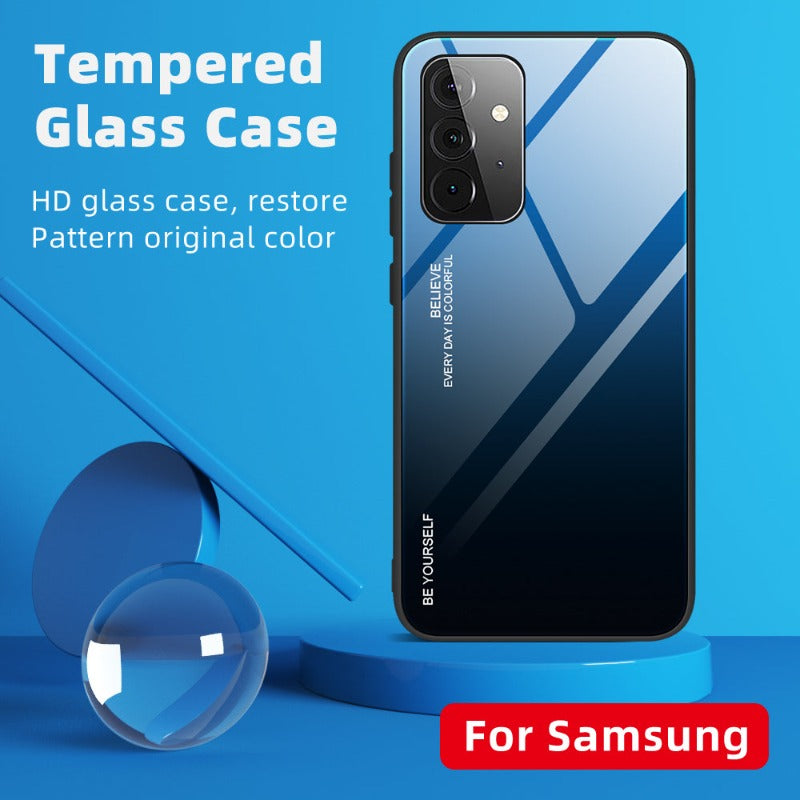 Gradient Tempered Glass Case For Samsung Galaxy A32 A71 A51 A53 A33 A82 A42 5G A52 A72 4G Cover