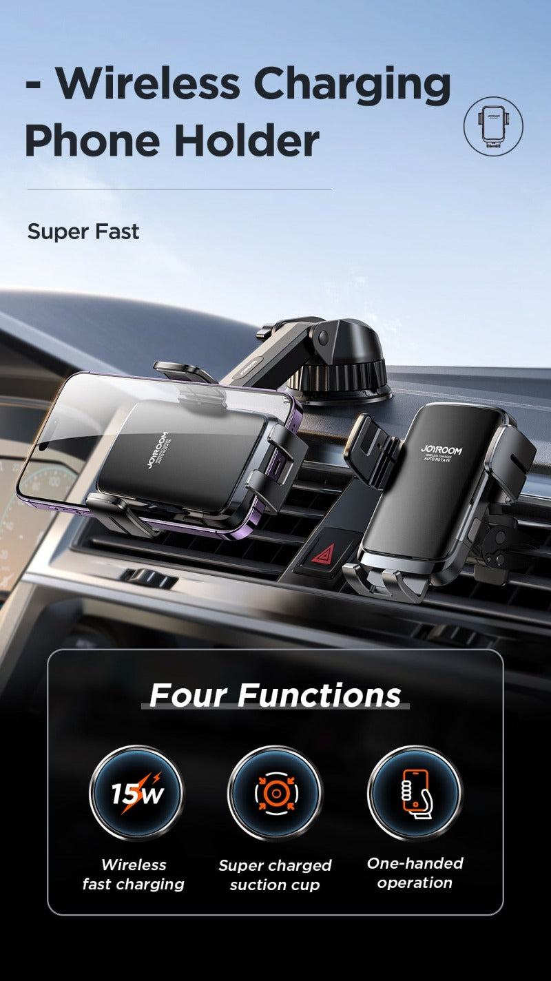 15W Car Phone Holder Wireless Charger Car Charger Stable Rotatable Air Vent Dashboard Phone Holder Car Charger Support