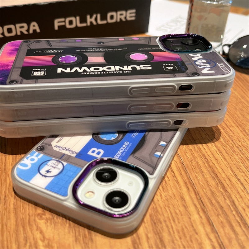 Classical Tape Pattern Magsafe Magnetic Wireless Charging Case for iPhone 14 Plus 14 13 12 11 Pro Max Soft Silicon Shockproof Cover