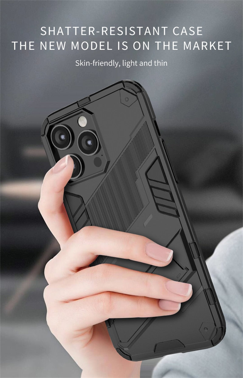 Armor Shockproof Case For iPhone 13 12 Mini 14 Plus 12 13 14 Pro Max Holder Cover Magnetic Shell