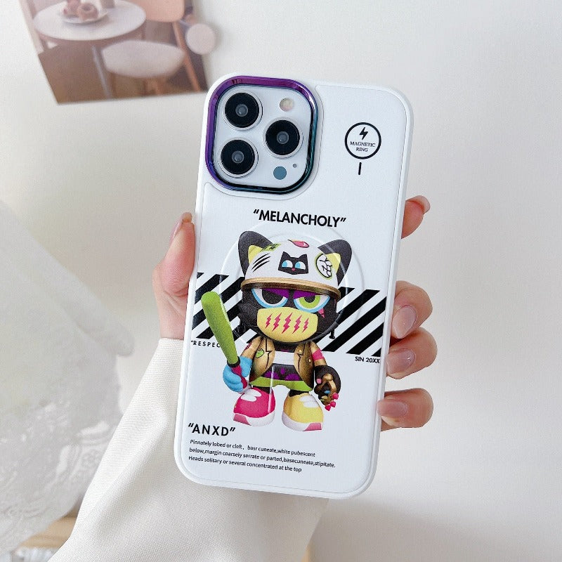 For iPhone 14 ProMax Magsafe Case iPhone 13 pro 12 11 promax Metal Gradient Mirror Macsafe Magnetic Transparent Rear Cover