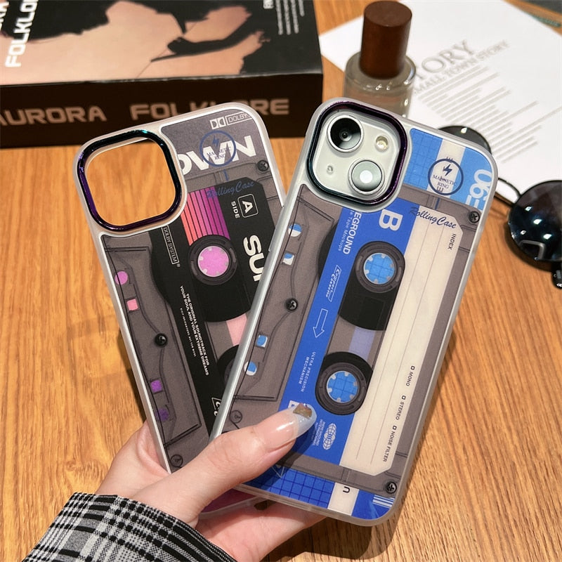 Classical Tape Pattern Magsafe Magnetic Wireless Charging Case for iPhone 14 Plus 14 13 12 11 Pro Max Soft Silicon Shockproof Cover