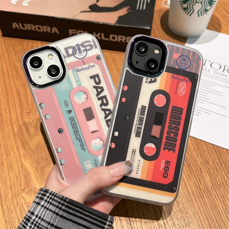 Classical Tape Pattern Magsafe Magnetic Wireless Charging Case for iPhone 14 Plus 14 13 12 11 Pro Max Soft Silicon Shockproof Cover