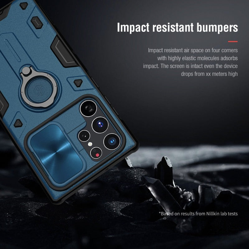 Galaxy S22 Ultra Case, Galaxy S21 Ultra CaseNillkin Camshield Armor for Samsung Galaxy S22 Samsung Galaxy S21 Ultra case with Camera Protection Cover with Kickstand Ring Holder - S22 Ultra Rugged Matte Military Grade Case 6.8’’