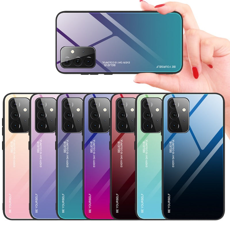 Gradient Tempered Glass Case For Samsung Galaxy A32 A71 A51 A53 A33 A82 A42 5G A52 A72 4G Cover