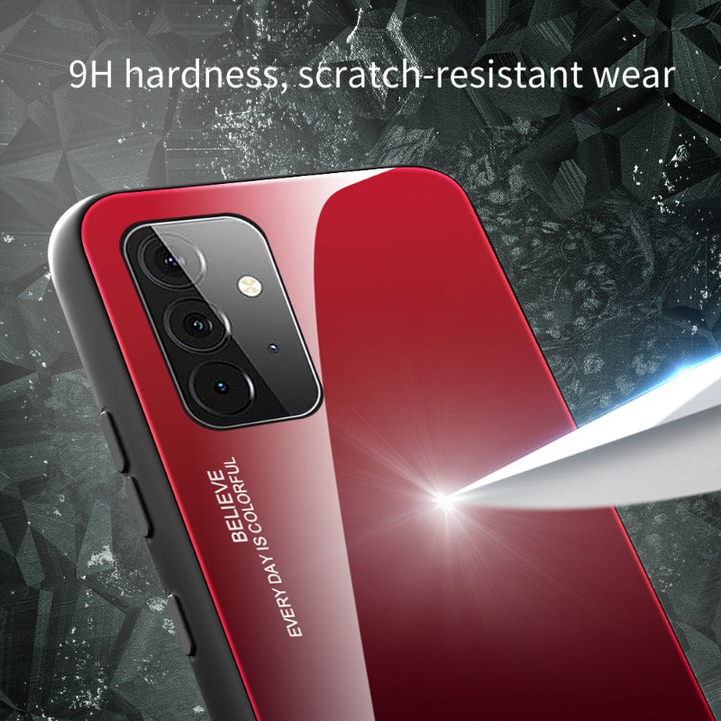 Gradient Tempered Glass Case For Samsung Galaxy A32 A71 A51 A53 A33 A82 A42 5G A52 A72 4G Cover