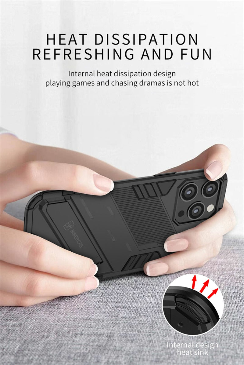 Armor Shockproof Case For iPhone 13 12 Mini 14 Plus 12 13 14 Pro Max Holder Cover Magnetic Shell