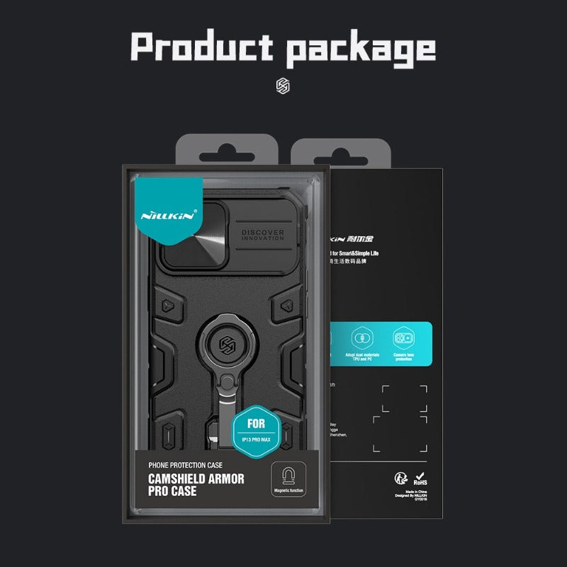 For iPhone 13 Pro Max Case For iPhone 14 Pro Max NILLKIN CamShield Armor Pro Magnetic Case Slide Camera Case With Ring Kickstand