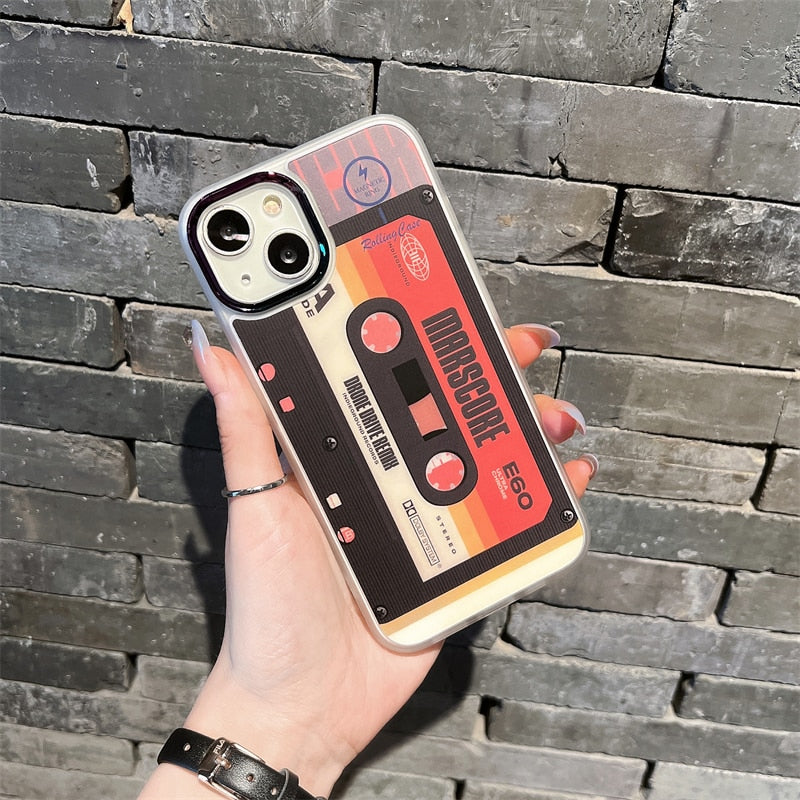 Classical Tape Pattern Magsafe Magnetic Wireless Charging Case for iPhone 14 Plus 14 13 12 11 Pro Max Soft Silicon Shockproof Cover