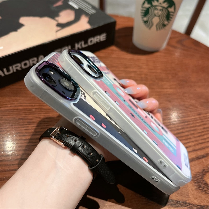 Classical Tape Pattern Magsafe Magnetic Wireless Charging Case for iPhone 14 Plus 14 13 12 11 Pro Max Soft Silicon Shockproof Cover