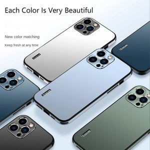Luxury High quality Matte Aurora Phone Case For iPhone 14 13 12 11 Pro Max Metal Lens protection Shockproof Hard Bumper Cover